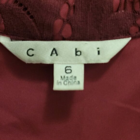 CAbi Womens Frolic Plumberry 3 Button Blazer - Lace Overlay - Picture 5 of 9